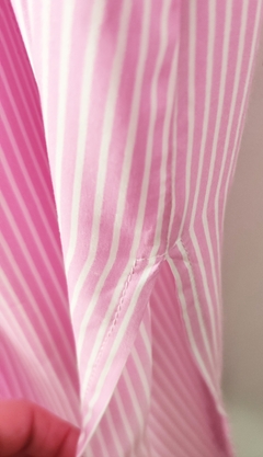 Vestido Chemise Extralargo Rayado Con Mariposa - comprar online