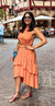 Vestido com Babado e Bordado