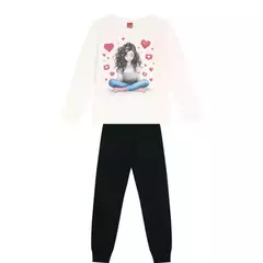 CONJUNTO DE MOLETOM - MENINA CORAÇÃO COM NOTE | KYLY - comprar online
