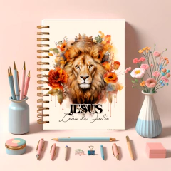 Planner Devocional - Leão com flores