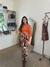 BLUSA ML GOLA ALTA TULE LARANJA