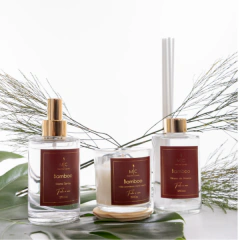 kit bamboo com difusor, home spray e vela aromática - loja online