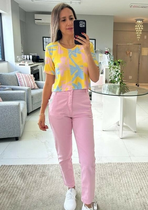 CALCA MOM JEANS ROSA ESPANHA
