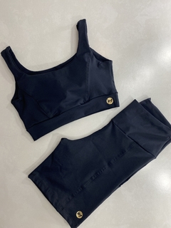 Conjunto Bermuda Poliamida Maxxi Preto