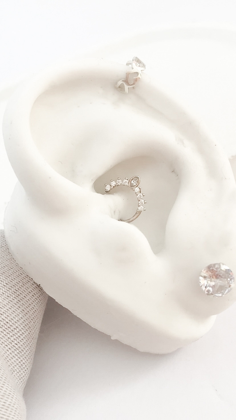 Piercing argola cravejada zircônia - comprar online