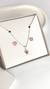 Conjunto zircônia coração rosa bebê - Class Pratas