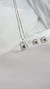 Conjunto coração cravejado verde esmeralda - comprar online