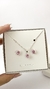 Conjunto zircônia gota rosa candy - Class Pratas