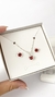 Conjunto zircônia coração cherry - Class Pratas