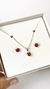 Conjunto zircônia coração cherry