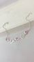 Pulseira zircônias e coração rosa bebê - comprar online