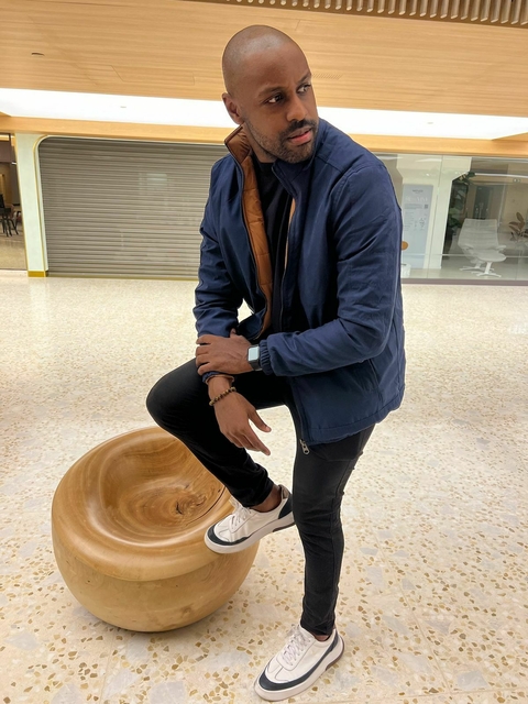 Jaqueta Sarja Dupla Face - Blue Jeans/Puffer Toffee com Touca Removível