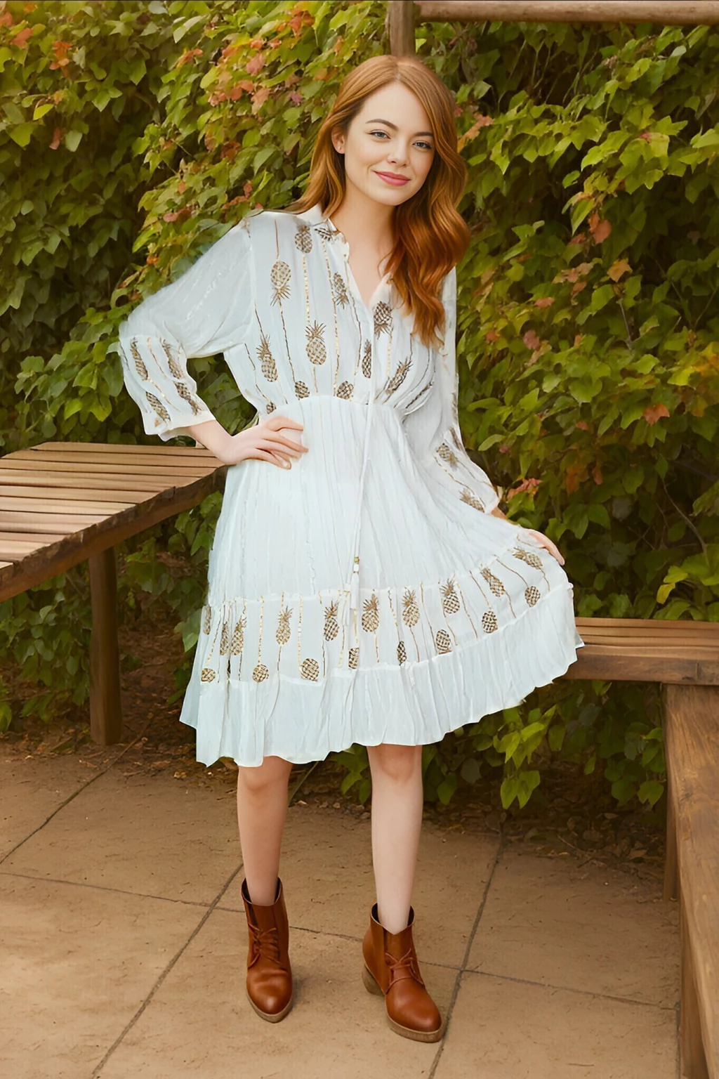 Vestido Curto Boho Ananás Radiante