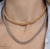 Choker elos duplos em banho ouro 18k (colar mais curto da foto)