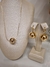 Conjunto esfera G em banho ouro 18k