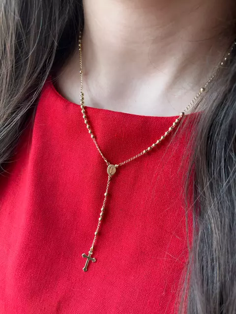 Colar Terço Liso - Semijoia Católica