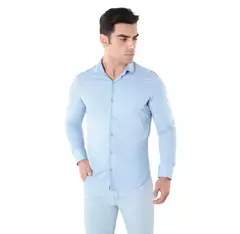 CAMISA MANGA LONGA SUPER SLIM BASICA COM ELASTANO