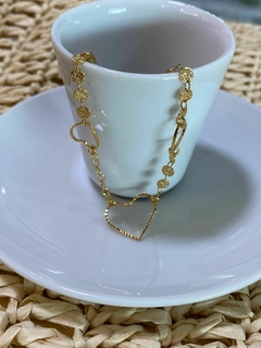 Pulseira coração Folheada na internet