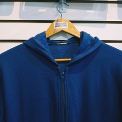 Casaco Zíper Básico Azul Marinho c/ capuz - comprar online