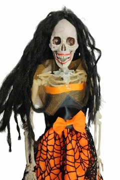 Caveira Rasta Vestido Laranja 40cm na internet