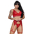 Lingerie Em Renda Tule Semitransparente Com Cinta Liga Sexy - comprar online