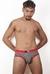 Microboxer blanco y negro rayado con rojo