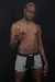 Boxer negro y blanco rayado