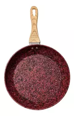 SARTEN GRANITO ROJO ANTIADHERENTE SEMI MADERA