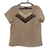 Blusa detlhe com courino marrom P W Isabella
