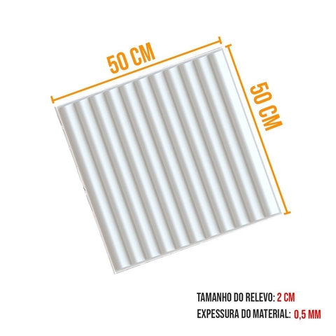 Kit 10 Placas 3D Adesivas 50x50cm Modelo Ripado