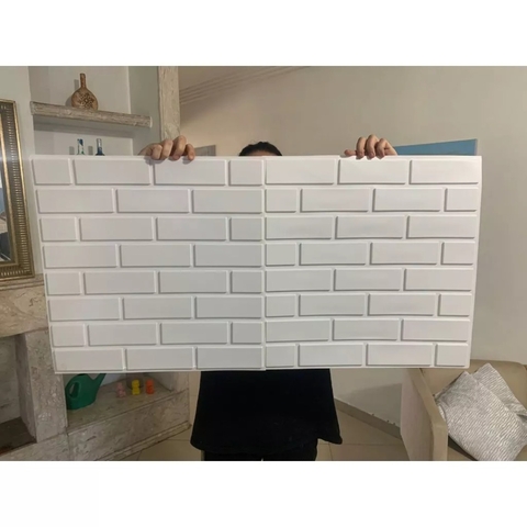 Kit 10 Placas 3D Tijolinho Adesiva Revestimento de Parede 50x50cm ( 2,5m² ) - comprar online