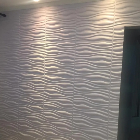 Kit 100 Placas 3D Ondas Revestimento de Parede 50x50cm (25m² ) - comprar online