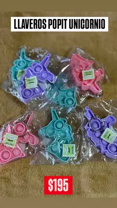 Llavero pop it unicornio x10