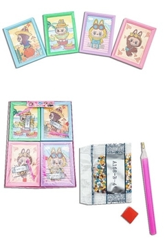 Kit cuadros p/pegar Diamantes Labubu