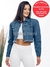 Modas Domi Jaqueta Feminina Cropped Jeans Lapela Cortada Moda Abotoamento Frontal 6246.3 - comprar online
