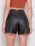 Modas Domi Short Feminino Zr Courino Cintura Alta C9256 - Modas Domi