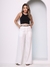 Modas Domi Calça Pantalona Amarante com Cinto M8029