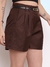 Modas Domi Short Feminino em Gabardine Cintura Alta Coleção Nova G173