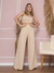 Modas Domi Conjunto Alfaiataria Calça Pantalona Cropped Alça 6417 - Modas Domi