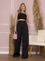 Modas Domi Conjunto Alfaiataria Calça Pantalona Cropped Alça 6417