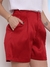 Modas Domi Short de Cetim com Bolsos Laterais Coleção Nova C182 - Modas Domi