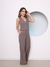 Modas Domi Conjunto Longo Calça e Colete Alfaiataria Gabardine Com Bolso Social Fashion 189