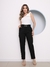 Imagem do Modas Domi Calça Social Feminina Alfaiataria Luis Twill Wide Leg Cigarette Lançamento G177