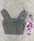 Modas Domi Blusa de Alça Cropped Em Gabardine Recorte Vazado Lástex com Bojo 6419 na internet