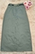 Modas Domi Saia Midi Gabardine Com Fenda Frontal Cintura Alta Elegante M156