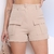 Modas Domi Short Feminino Fashion Alfaiataria Botão Ziper Cargo 55 - loja online