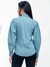 Modas Domi Camisa Jeans Feminina Manga Bufante Gola Colarinho Moderna 6244 - loja online