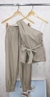 Modas Domi Conjunto Feminino Blusa Ombro Único Assimétrica e Calça com Zíper na Barra Moda 2024 198 - loja online