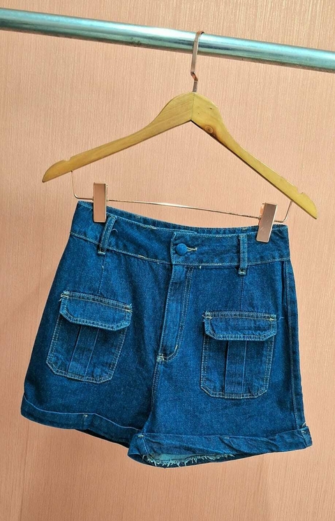 Modas Domi Shorts Jeans Com Bolso Frontal S021