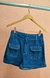 Modas Domi Shorts Jeans Com Bolso Frontal S021